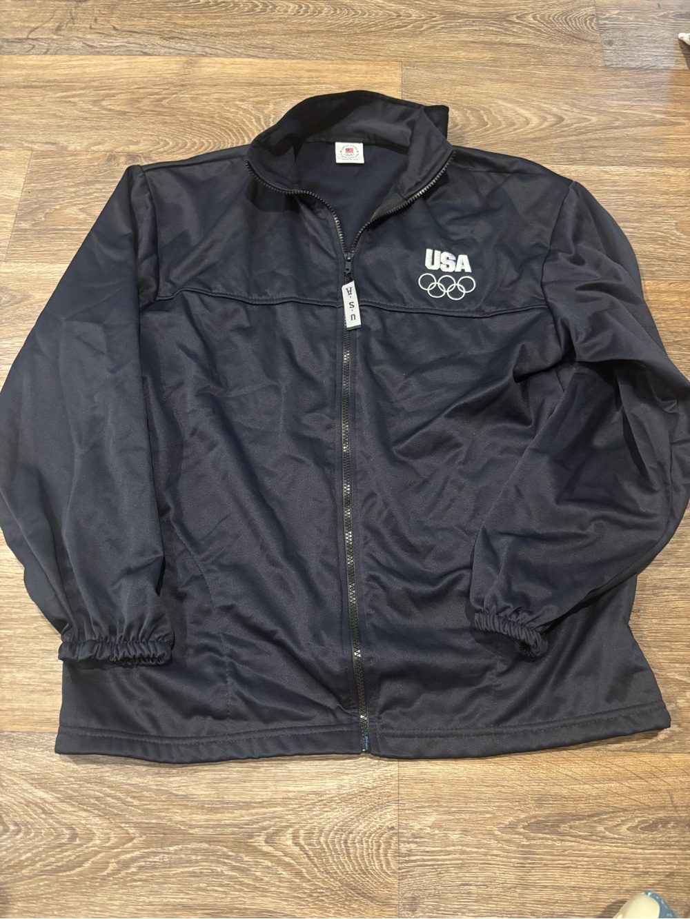 Vintage 90s USOC Olympic Jacket Navy USA Olympic Rings Track Womens Large